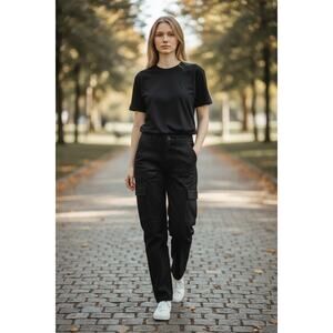 SANCTUARY Jeans Size 28 Side Pockets Black Straight Leg Denim Pants Pant